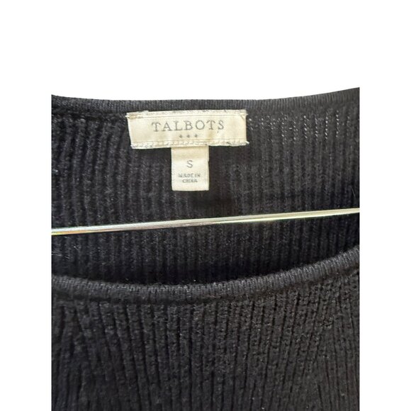 Talbots Womens Black Long Sleeve Sweater S Cotton Blend - Picture 3 of 6